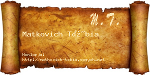 Matkovich Tóbia névjegykártya